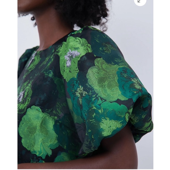 POMANDER PLACE Green Jacquard Lyla Blouse NEW - Picture 5 of 11